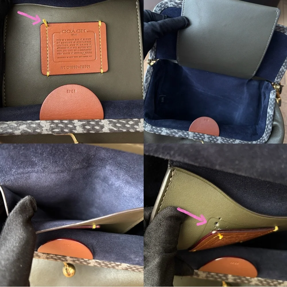 COACH Rider Bag 24 With Snakeskin Detail in Moss